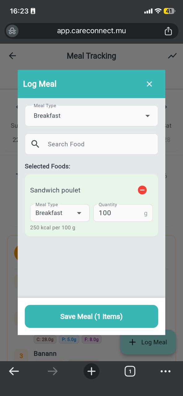 Add Meal Details